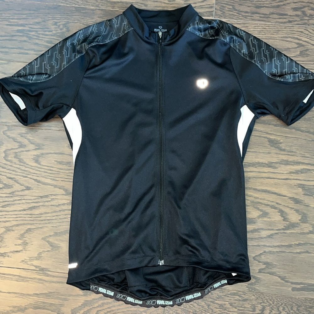 Pearl Izumi Black reflective Select Full Zipper cycling bike Biking Tour Jersey